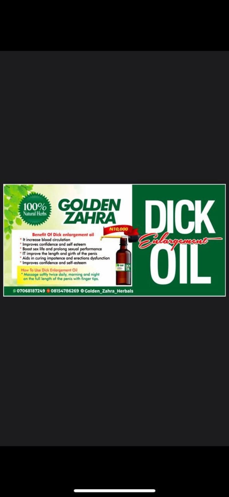 Golden Zahra Double Dick Enlargement Oil