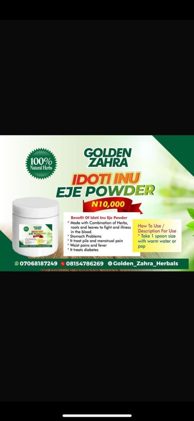 GOLDEN ZAHRA IDOTI INU EJE POWDER