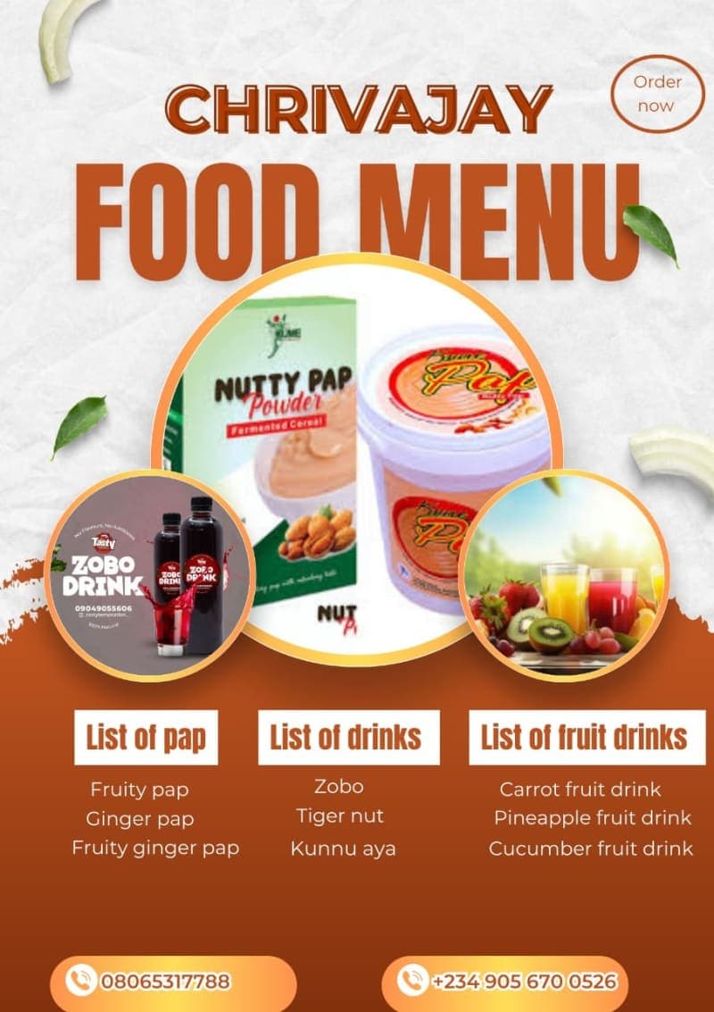 Fruit Juice,Tigernuts,Fruity Zobo etc