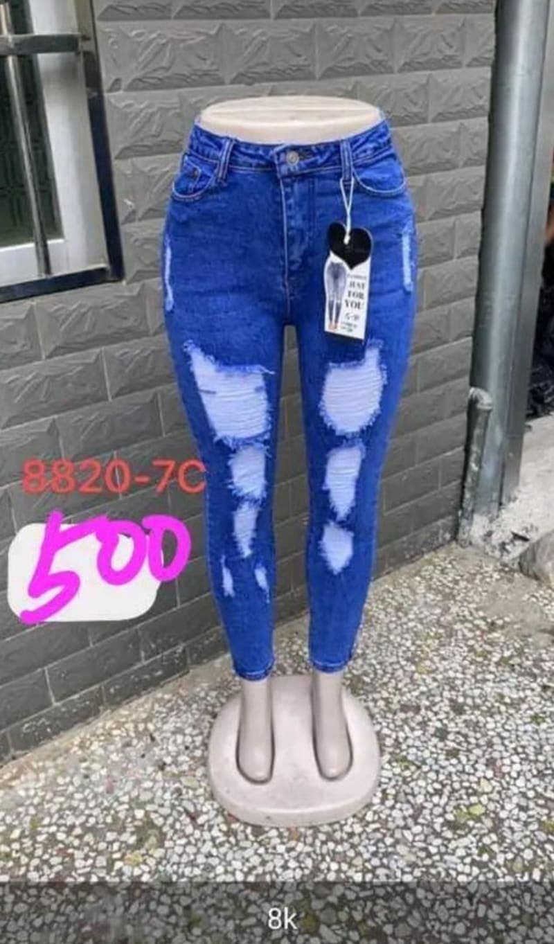 Distressed High-Waisted Jeans