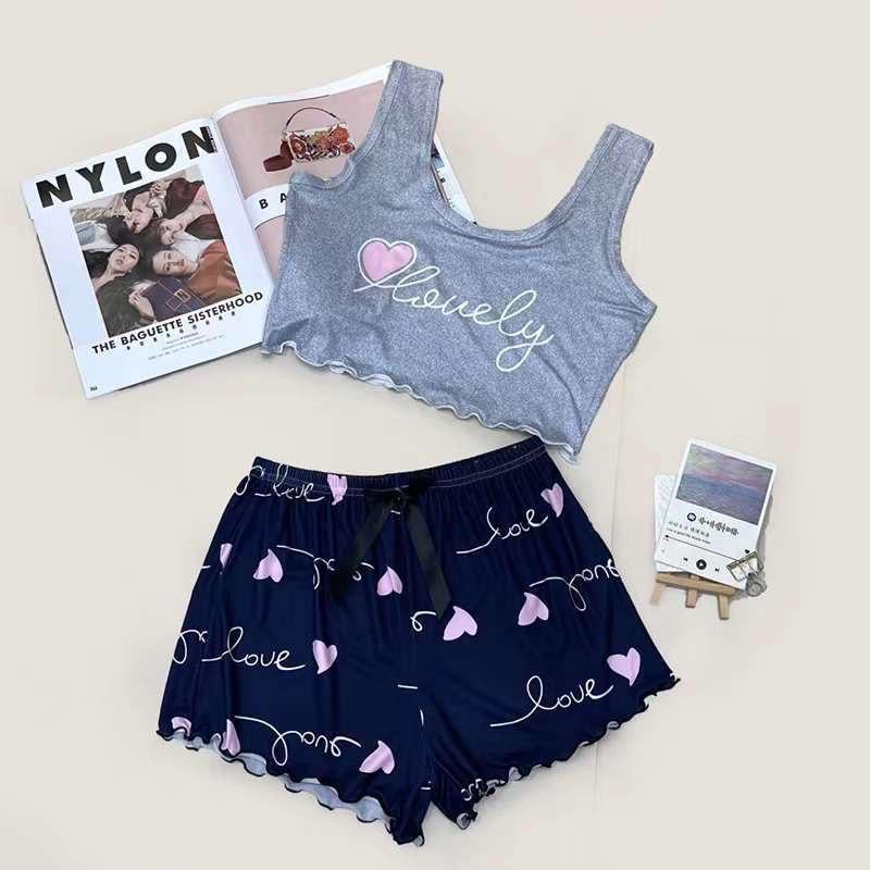 Cotton material flower print lingerie