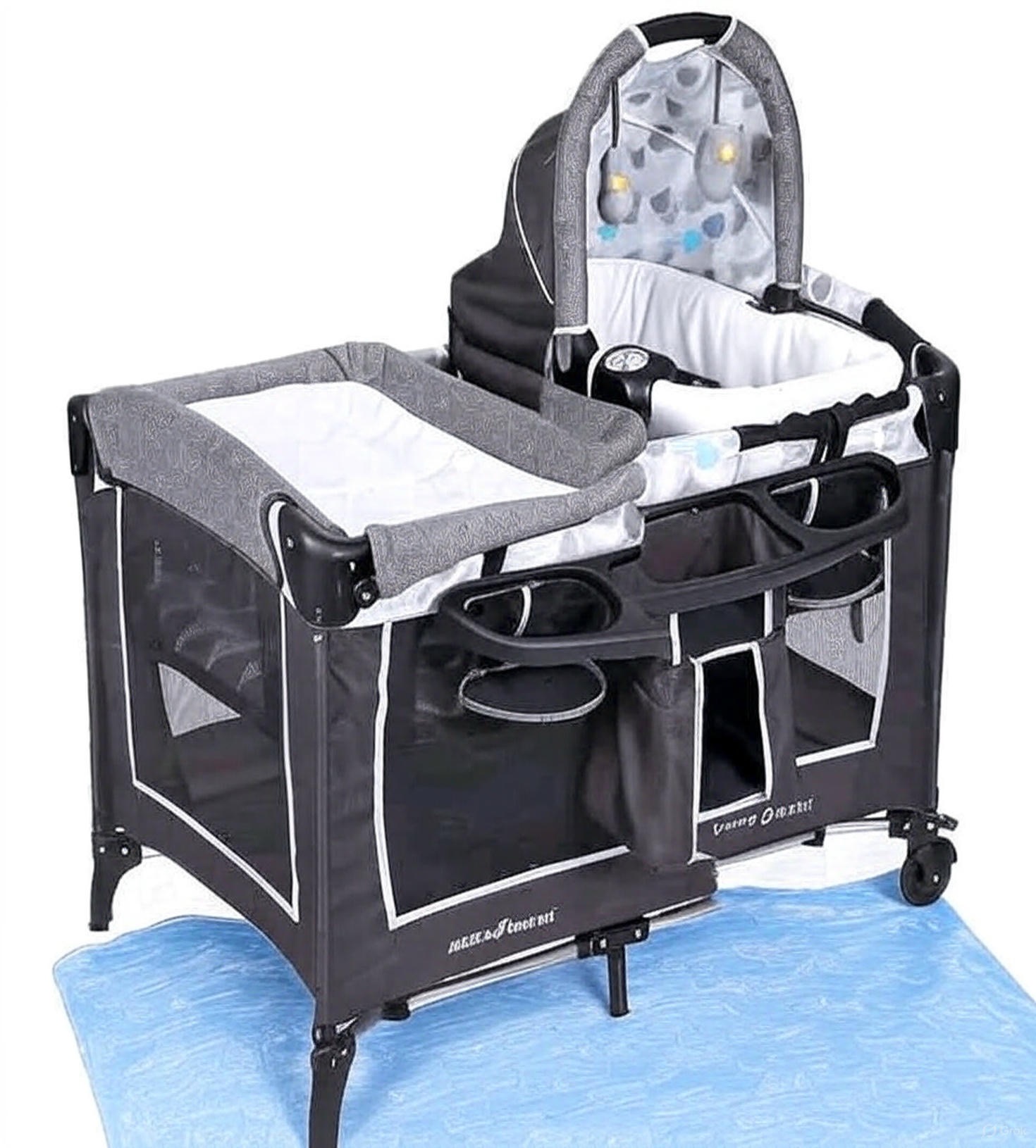 Storage Cabinet & Portable Crib with Bassinet